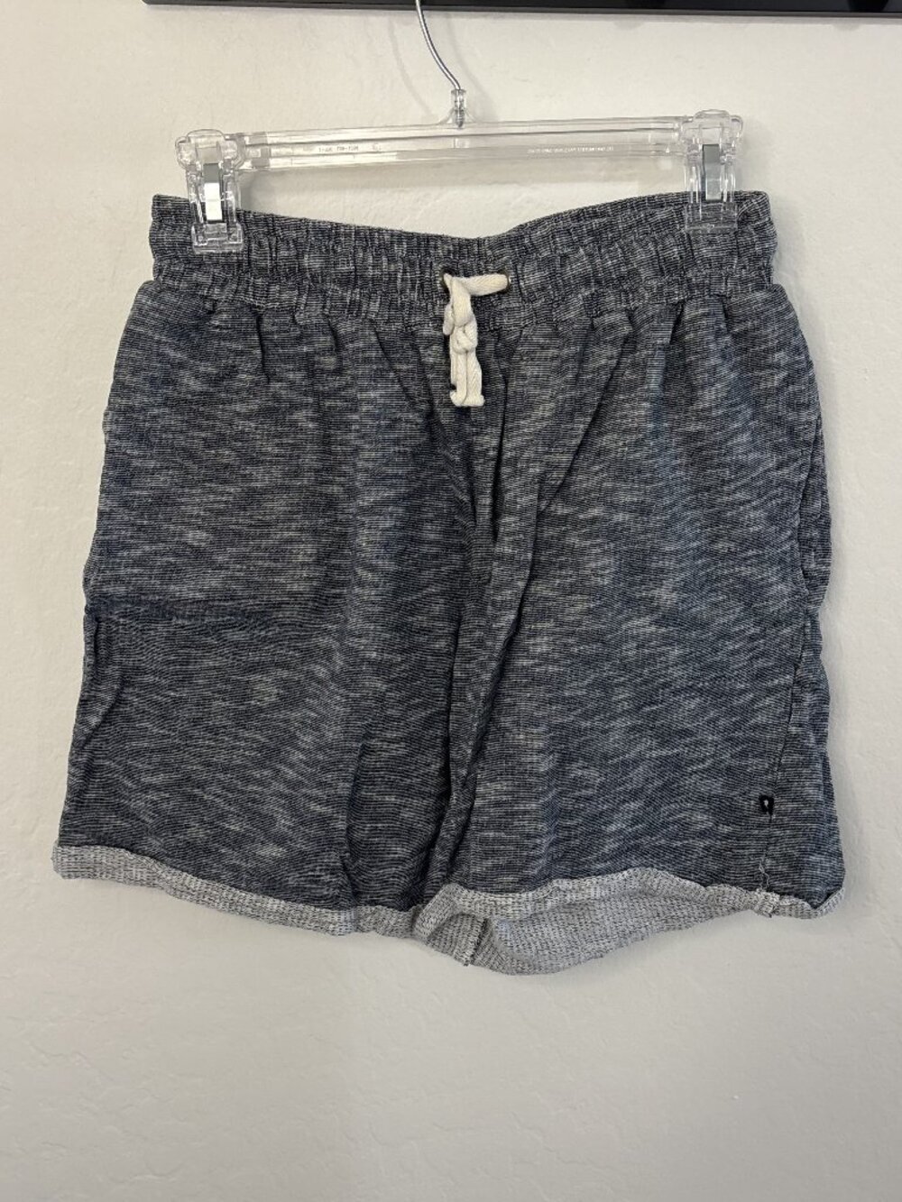 Bali Tees Gray Space Dye Drawstring Shorts Tribal Back Pockets | L
